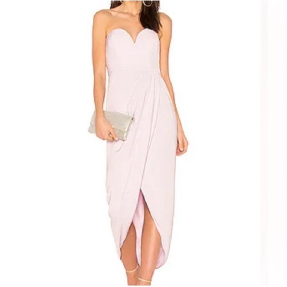 Revolve Shona Joy Ballet Pink Strapless Midi Dress- size 6 - Picture 2 of 8